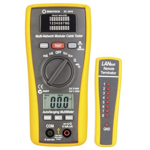 XC5078 2 in 1 Network Cable Tester and Digital Multimeter Tech Supply Shed front