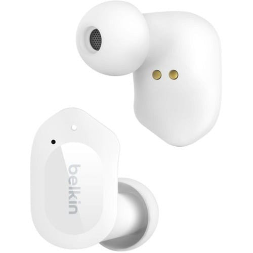 AUC005BTWH - Belkin SOUNDFORM Play True Wire Earbuds - True Wire - Bluetooth - 1000 cm - Earbud - Binaural - In-ear - Noise Canceling - Cloud