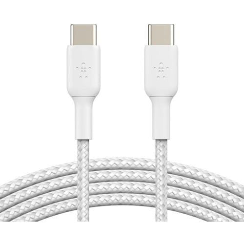 CAB004BT1MWH - Belkin BOOST CHARGE Braided USB-C to USB-C Cable - 1 m USB-C Data Transfer Cable - First End: 1 x USB Type C - Male - Second End: 1 x USB Type C - Male - White