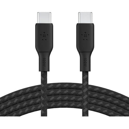 CAB014BT2MBK - Belkin BOOST CHARGE USB-C to USB-C Cable 100W - 2 m USB-C Data Transfer Cable for MacBook, Chromebook, Notebook, iPad, MacBook Pro, PC - First End: 1 x USB 2.0 Type C - Second End: 1 x USB 2.0 Type C - 480 Mbit/s - Black