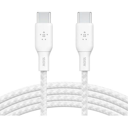CAB014BT2MWH - Belkin BOOST CHARGE USB-C to USB-C Cable 100W - 2 m USB-C Data Transfer Cable for MacBook, Chromebook, Notebook, iPad, MacBook Pro, PC - First End: 1 x USB 2.0 Type C - Second End: 1 x USB 2.0 Type C - 480 Mbit/s - White