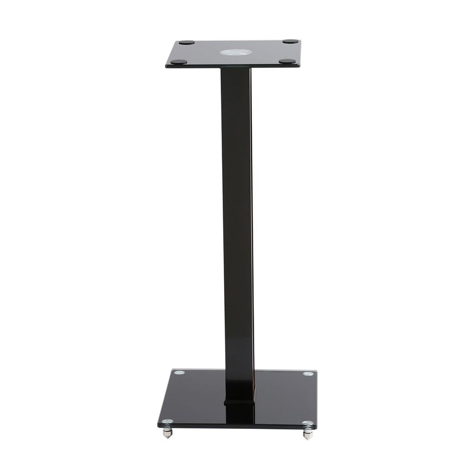 BRATECK 23.6" Aluminium/Glass Floor Standing BookShelf Speaker Stands (sold as a pair). Tempered Glass Base