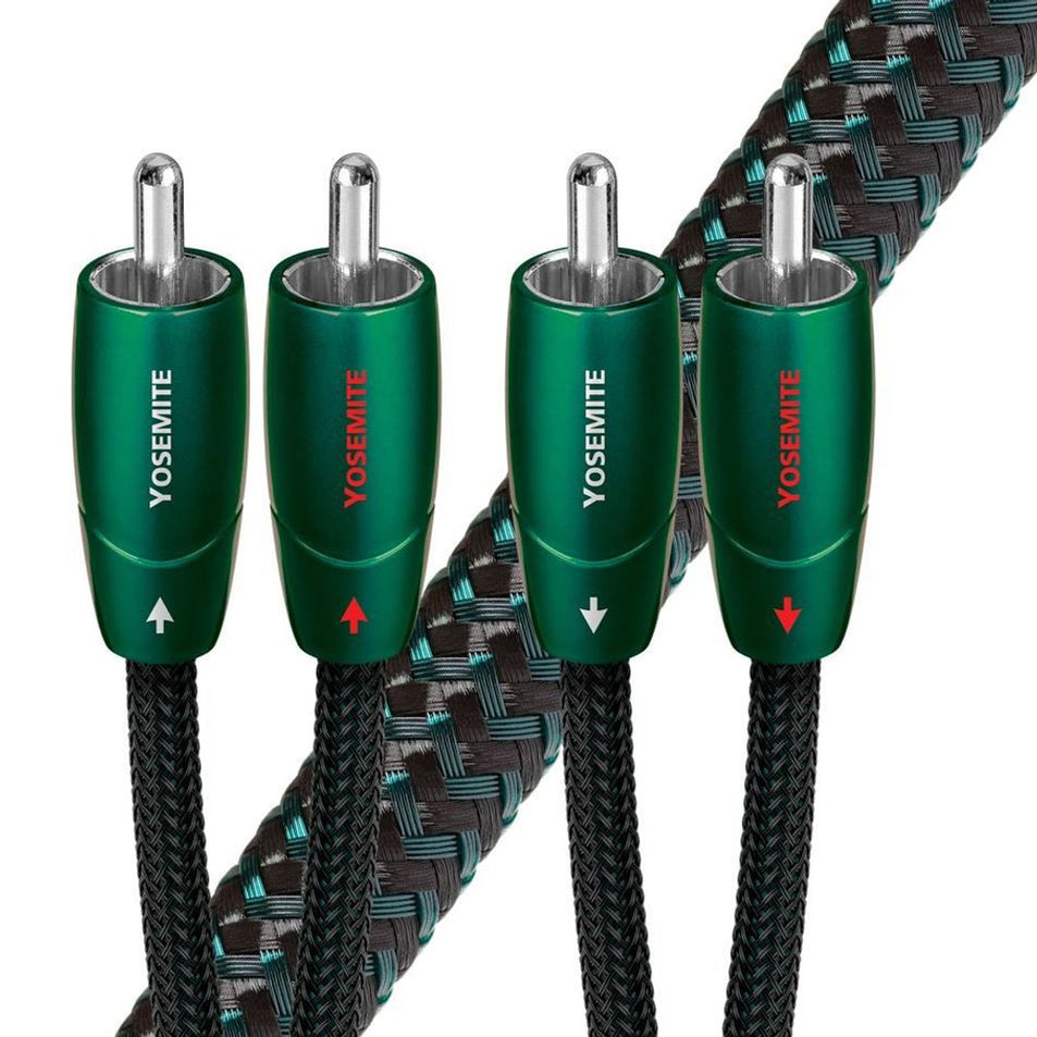 AUDIOQUEST_Yosemite_1M_2_to_2_RCA_Male._Solid_perfect-surface_copper_plus._FEP_air-tubes._Carbon-based_noise-dissipation._Cold_welded_direct_silver_plated_pure_red_copper._Jacket_-_green-black_braid 2199