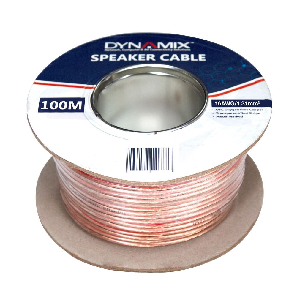 16AWG/1.31mm Speaker Cable, OFC 25/025BCx2C, Clear PVC Insulation