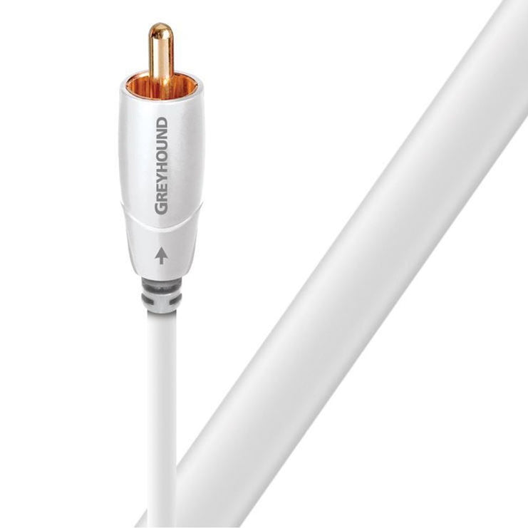 AUDIOQUEST_Greyhound_20M_subwoofer_cable._0.5%_silver._Metal-layer_noise_dissipation._Solid_conductors_Foamed-Polyethylene_dielectric_Cold-welded,Gold_plated_termination_Jacket_-_light_grey_-_striped_white 1315
