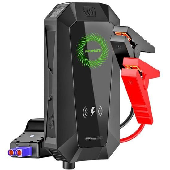 PROMATE_19000mAh_Jump_Starter_Power_Bank._1500A/12V_Peak_Current._Dual_Port,_LED_Flashlight,_Wireless_Charger_and_Safety_Hammer._Smart_Clamps_for_Short_Circuit_Protection_LED_Indicators. 196
