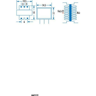 MM2532 - 1K ohm Centre Tapped - 8 ohm Output Transformer