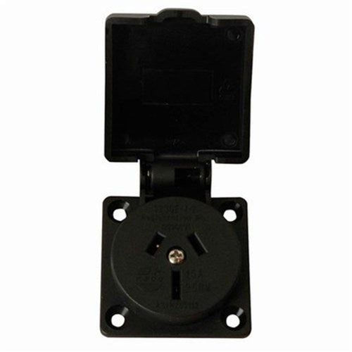 PS4095 - Mains Power Socket with Cover - 10A 250VAC