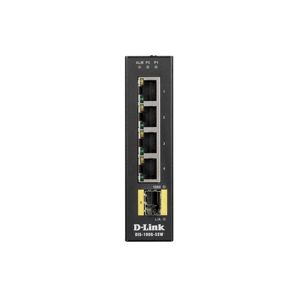 D-Link DIS-100G-5SW 5-Port Gigabit Industrial Switch with 4 1000base-T Ports And 1 Sfp Port