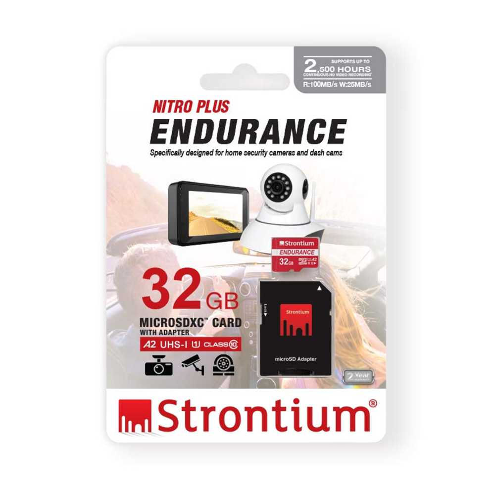 Strontium Nitro Plus Endurance SRP32GTFU1ES - A2 32GB Class 10/UHS-I (U1) microSDHC - Tech Supply Shed