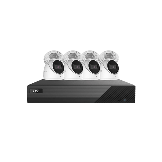 TVT-4CHNVRKIT-AI-6MP - 4 Channel NVR kit (includes 1x TVT-4CHNVR-P, 4x TVT-D2.8POE-6MP-AI 6MP, 4x CAT5e cable & 2TB HDD)