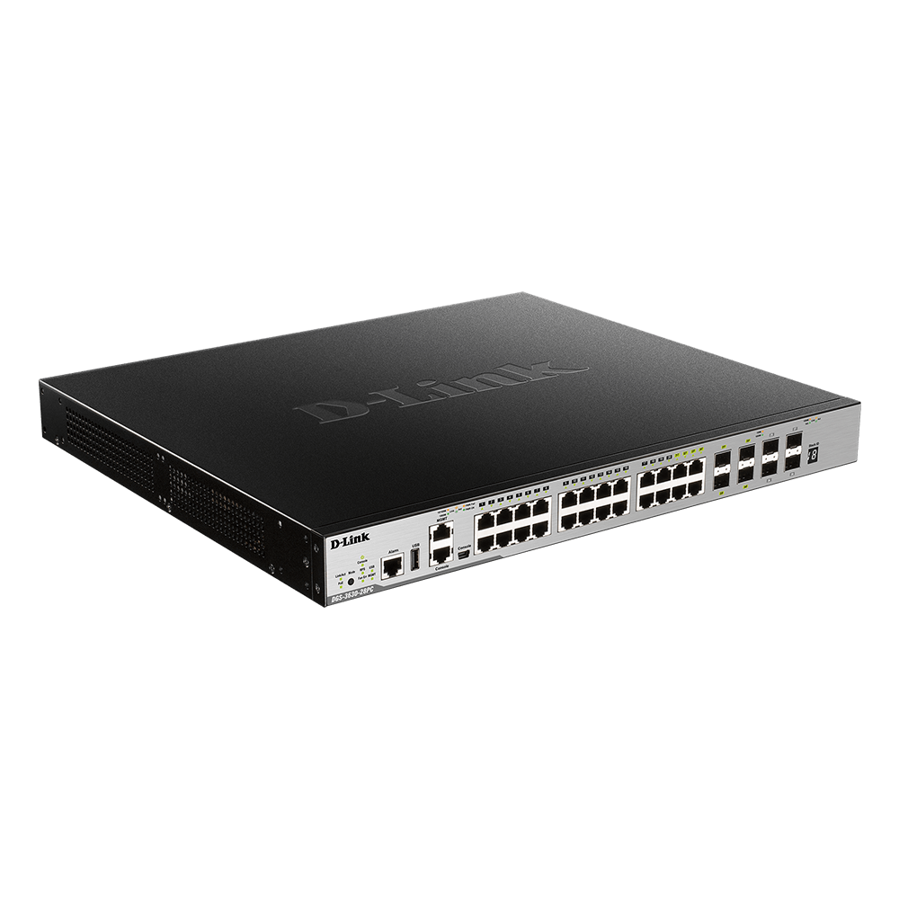 D-Link DGS-3630-28PC 28-Port Layer 3 Stackable Managed PoE Gigabit Switch