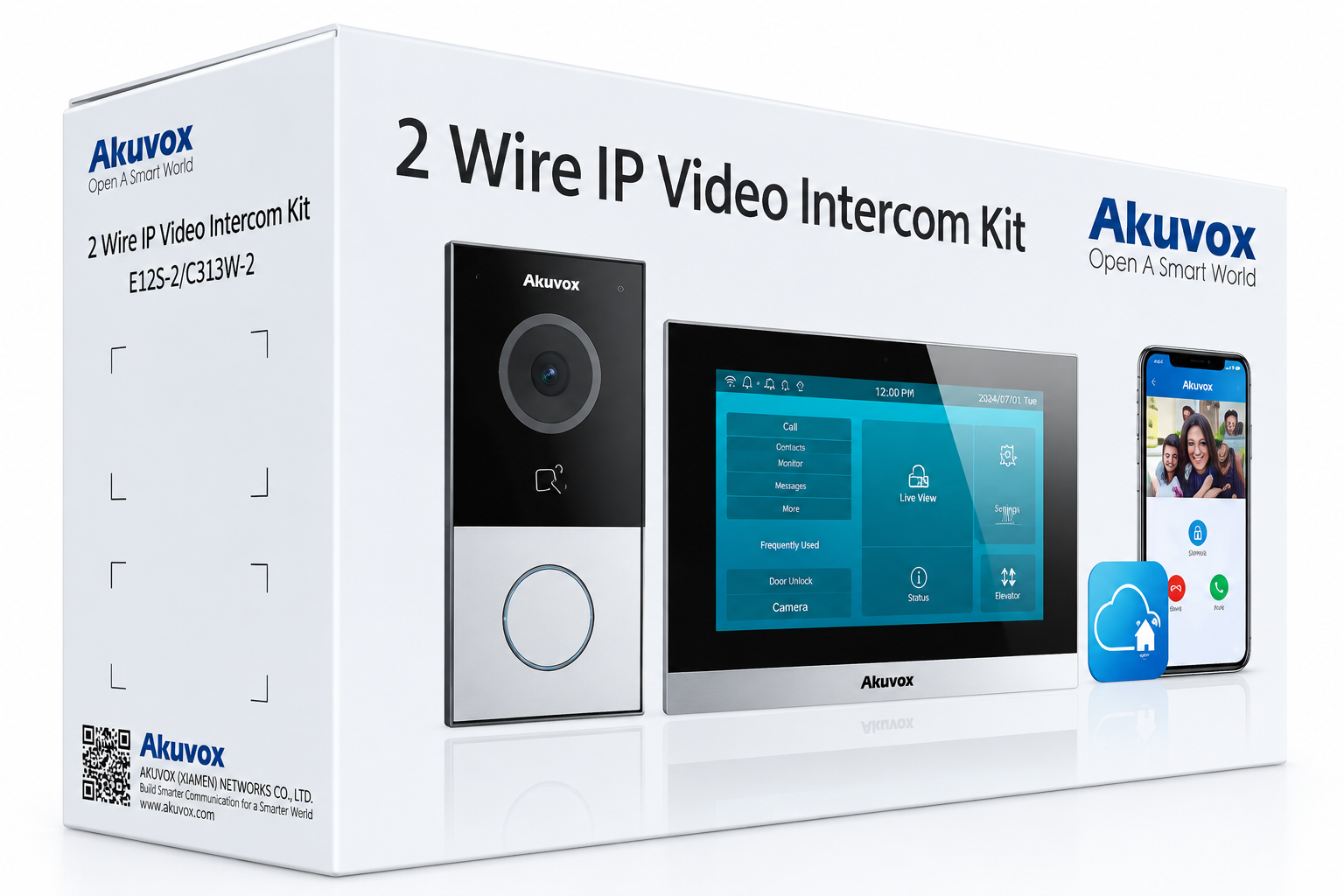 Akuvox E12S-2/C313W-2 2-Wire Intercom Kit - Video Intercoms at Tech Supply Shed NZ
