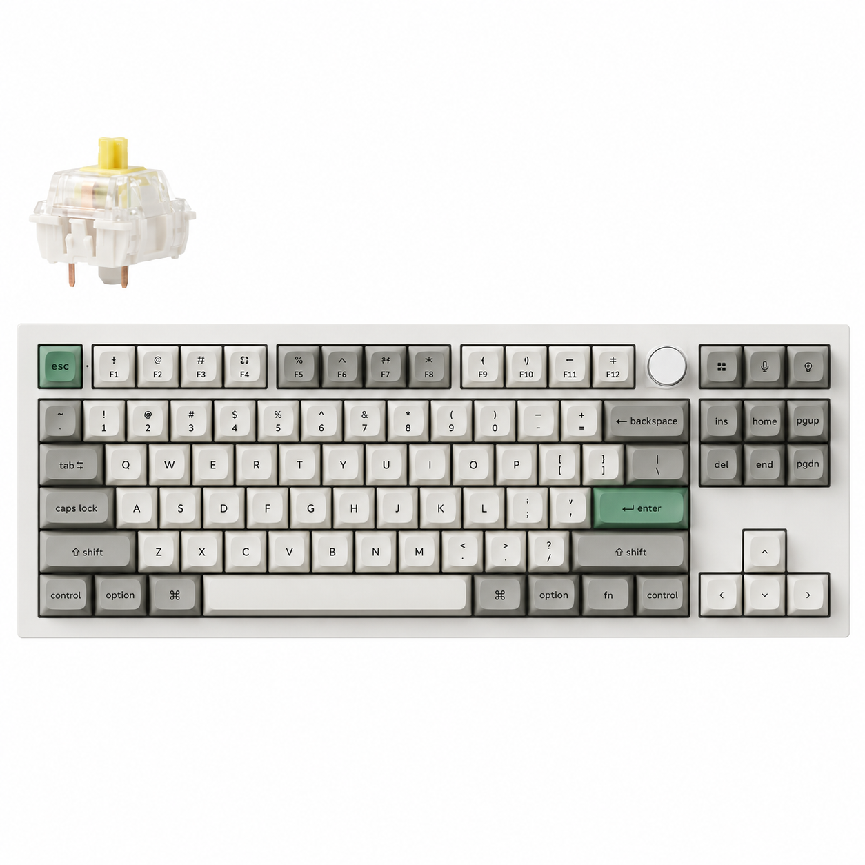 Keychron Q3 Max 80 percent wireless mechanical keyboard in white - Gaming Keyboards at Tech Supply Shed NZ