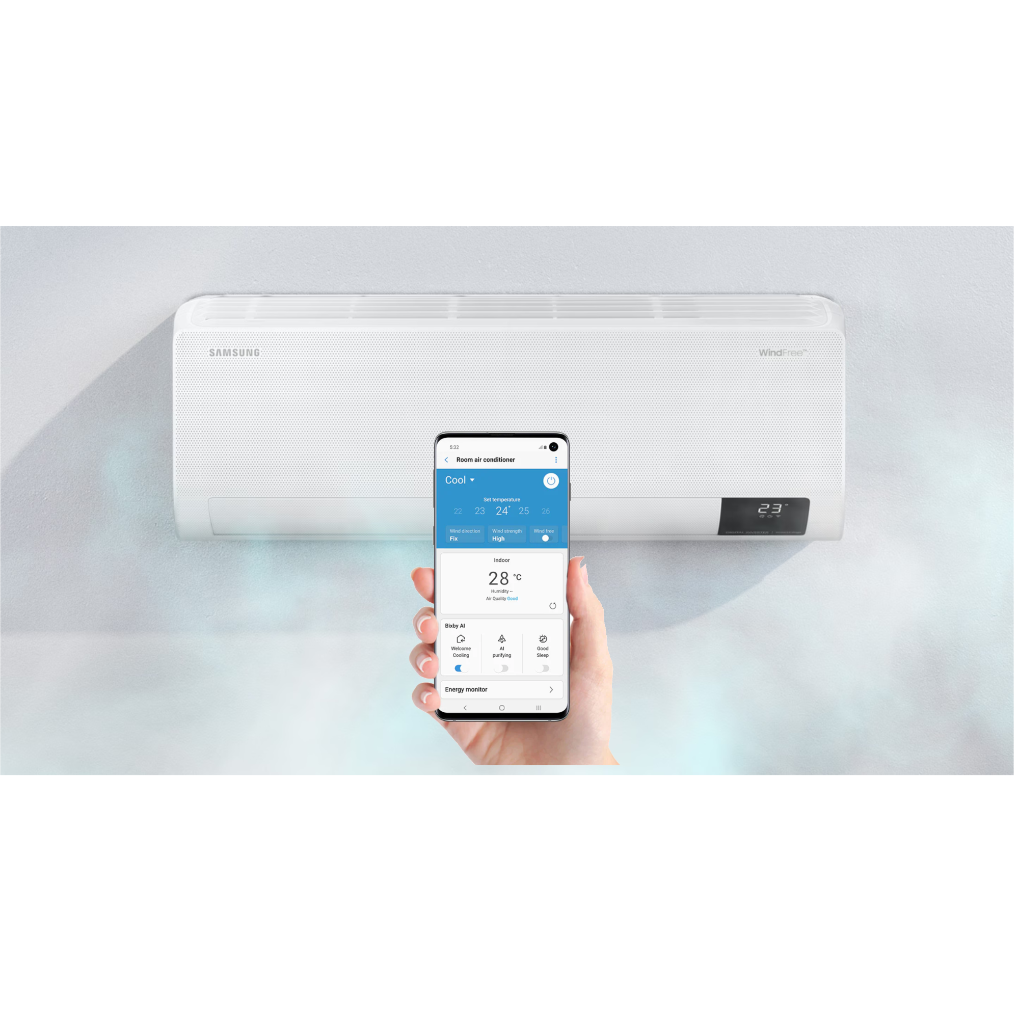 Stay Cool and Connected: The Samsung AIRISE WindFree Wall-Mount Air Conditioner