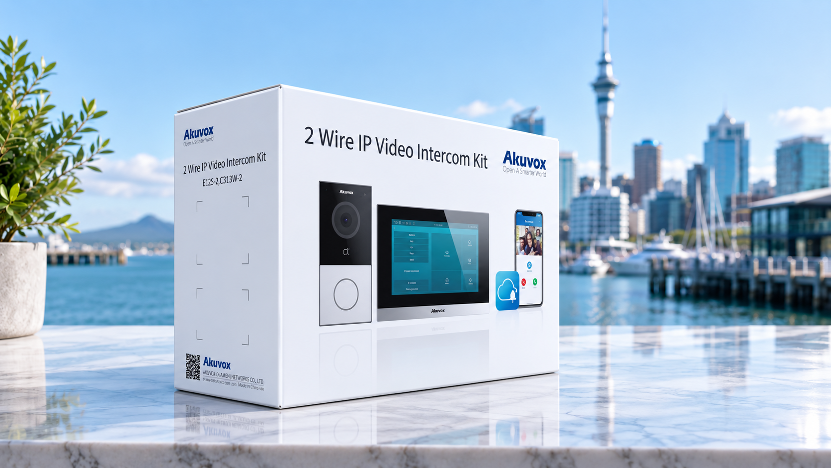 Akuvox 2-Wire Intercom Kit E12S-2 C313W-2 - Intercoms at Tech Supply Shed NZ