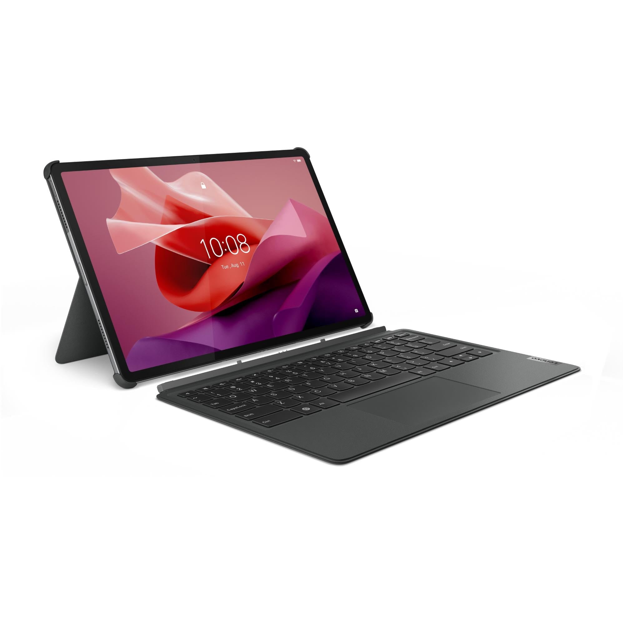 Storm grey keyboard folio stand with keyboard attached to tablet