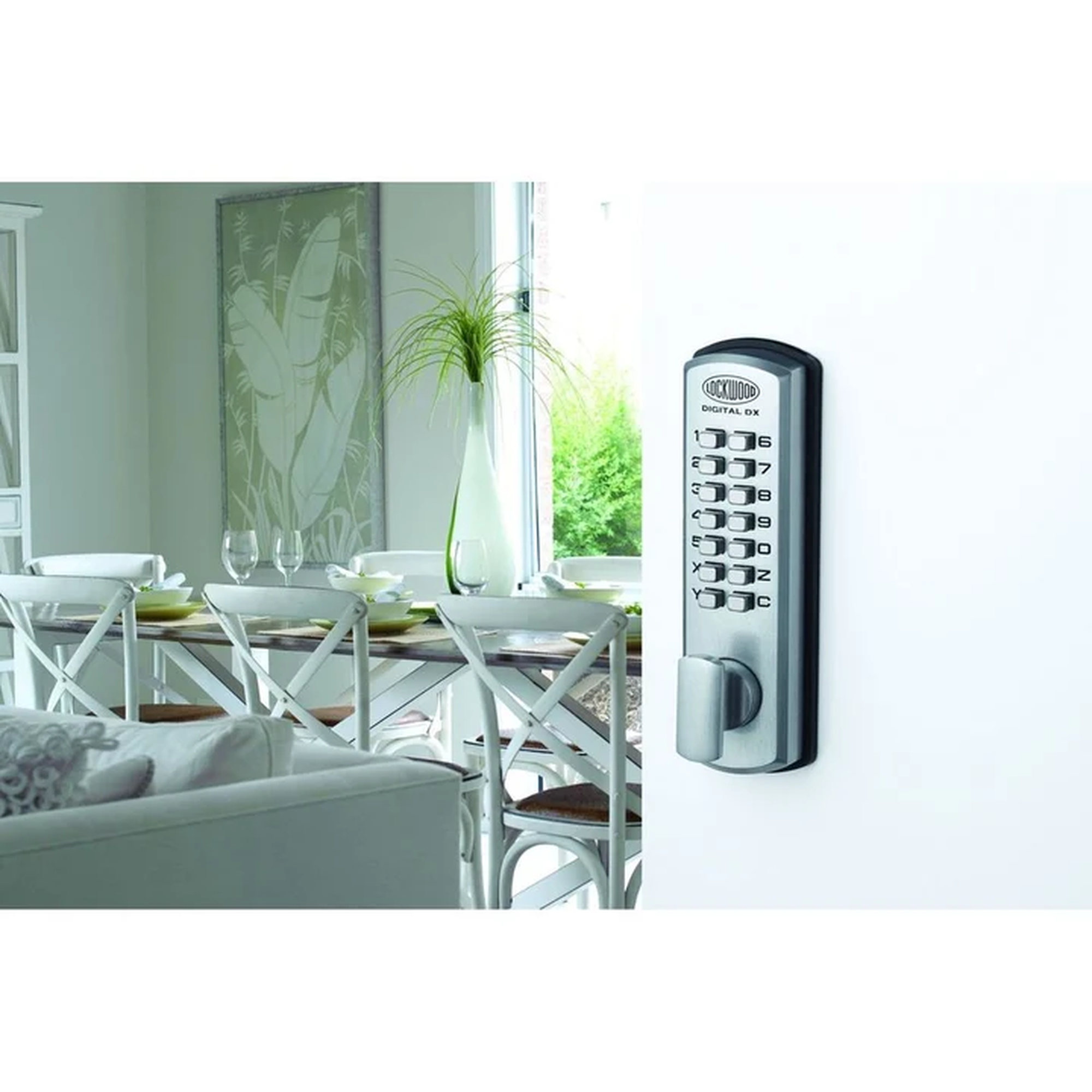 Lockwood Digital DX mechanical keypad door lock installed on a residential interior door in New Zealand.