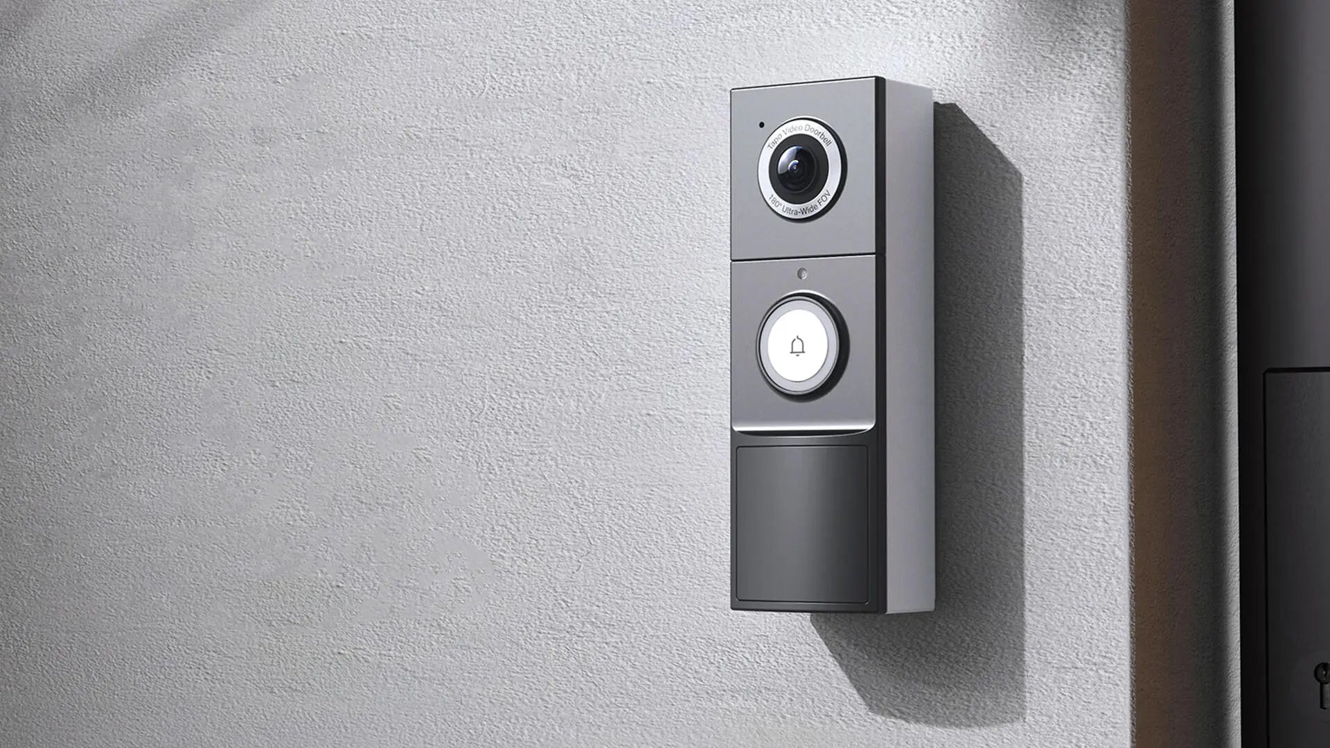 Tapo smart video doorbell with wireless hub and smart button at a home entrance - Video Doorbells at Tech Supply Shed NZ