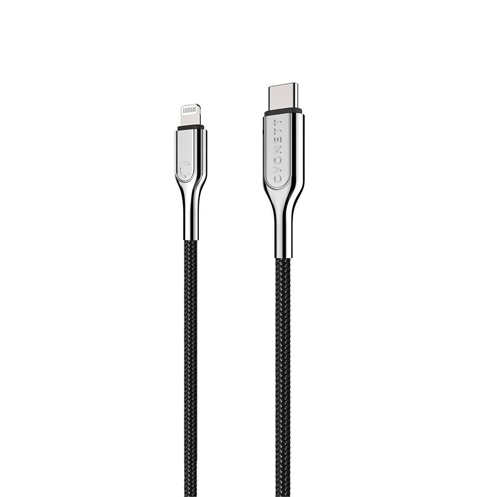 CY2799PCCCL - Cygnett Armoured Lightning to USB-C Cable 1M - Black