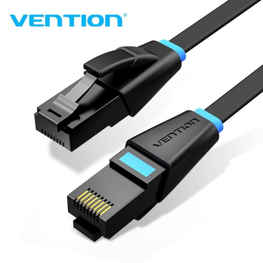 VEN-IBJBH - Vention Flat Cat.6 UTP Patch Cable 2M Black