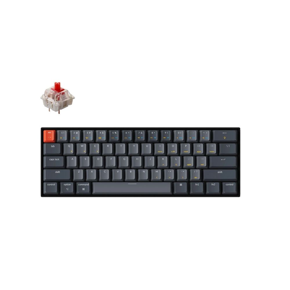 KEYC-K12-J1 - Keychron K12-J1, 60% Layout 61 Keys, Red Switch, RGB, Hot-Swap, Aluminium Frame, Gateron G Pro Mechanical, Wireless Keyboard