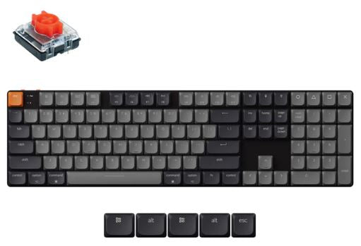 Keychron K5X-A1, 100% Full Size Layout, QMK, White Backlight Red Switch Mechanical Wireless Keyboard Default Title