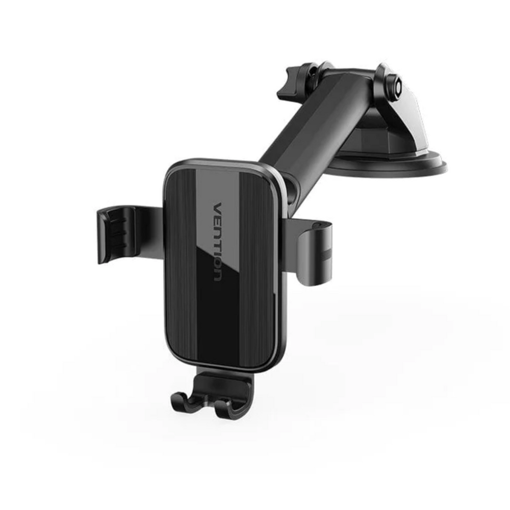 VEN-KCOB0 - Vention Auto-Clamping Car Phone Mount With Suction Cup Black Square Type