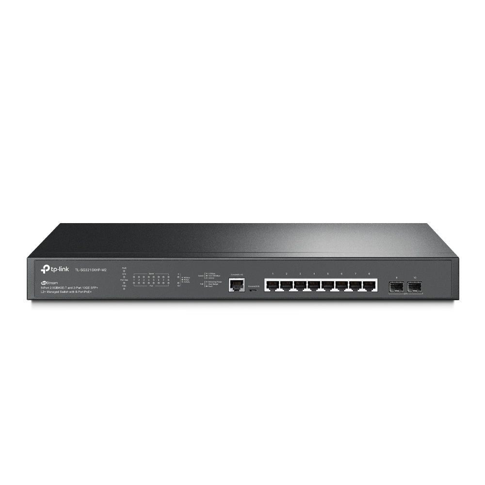 TL-SG3210XHP-M2 - TP-Link JetStream 8-Port 2.5GBASE-T & 2-Port 10GE SFP+ L2+ Managed Switch with 8-Port PoE+