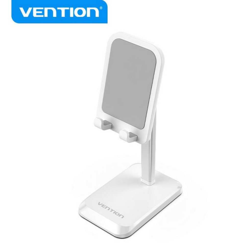 VEN-KCQW0 - Vention Height Adjustable Desktop Cell Phone Stand White Aluminium Alloy Type