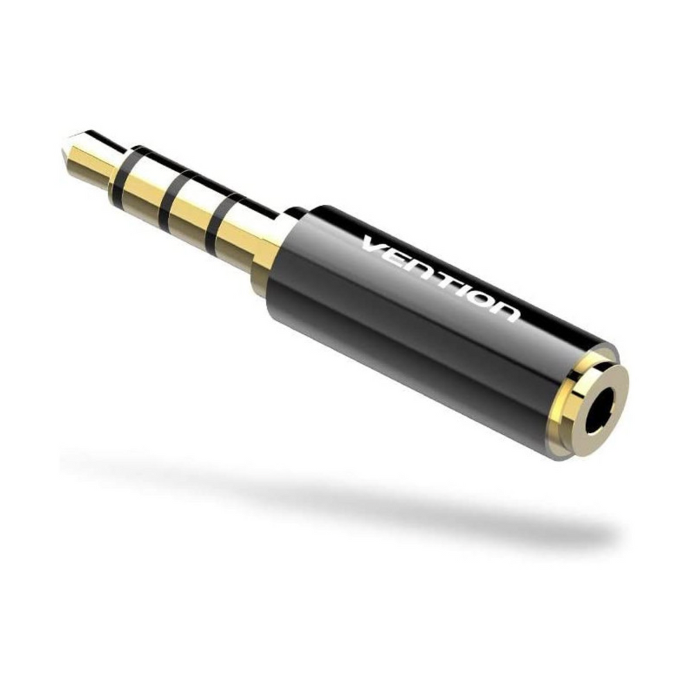 Vention 3.5mm to 2.5mm audio adapter, black metal with gold connectors