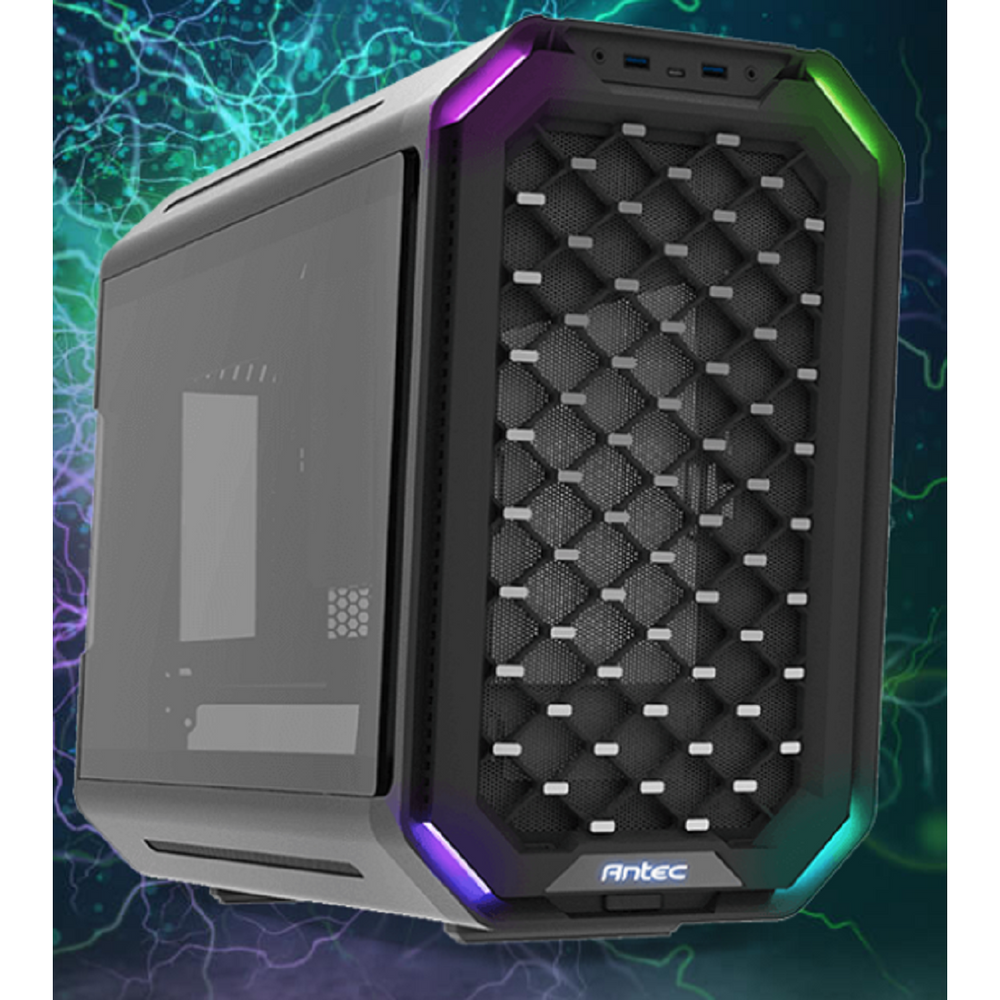 CASE-ANT-DARKCUBE - Antec Dark Cube MATX case with dual front Panel Aluminum Alloy Body Mid Tower Case