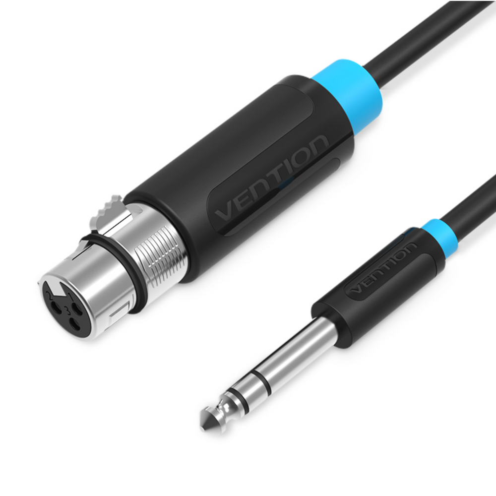 VEN-BBEBH - Vention 6.35mm TRS Male to XLR Female Audio Cable 2M Black