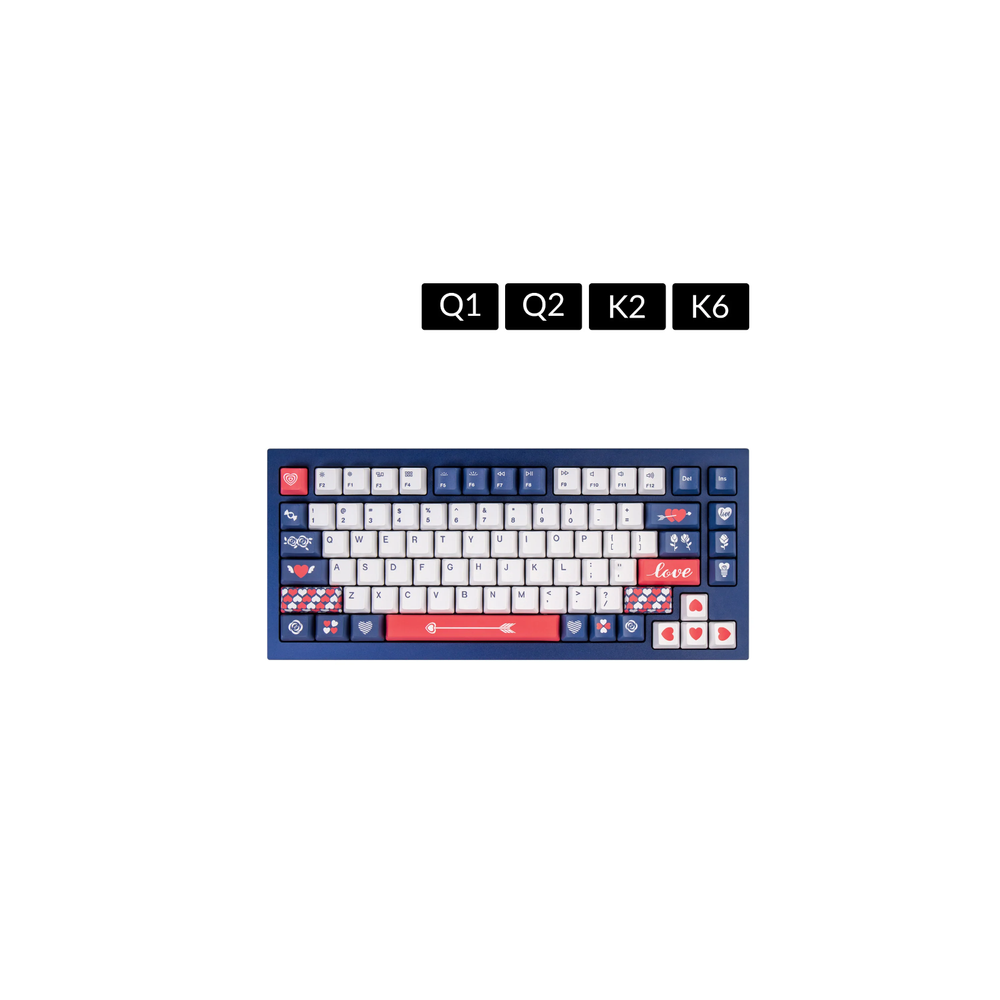 KEYC-JM-82 - Keychron Keycap Set Love PBT Dye-Sub ANSI OEM US Q1 / Q2 / K2 / K6