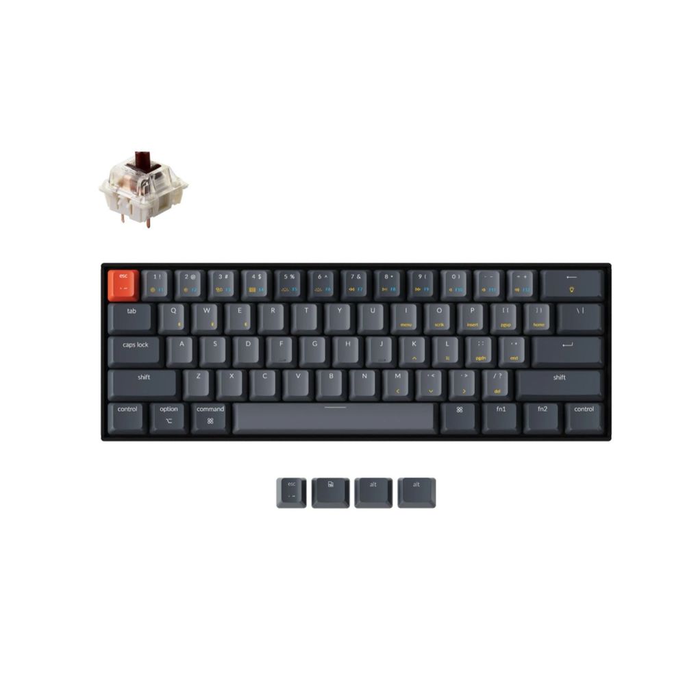 KEYC-K12-J3 - Keychron K12-J3 60% Layout 61 Keys, Brown Switch, RGB, Aluminium Frame, Hot-Swap, Gateron G Pro Mechanical, Wireless Keyboard