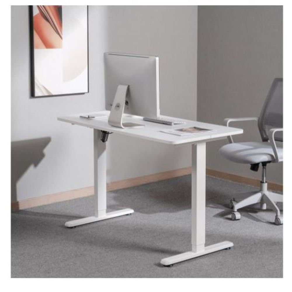 Bracom Affordable Compact Electric Single-Motor Sit-Stand Desk - White Default Title