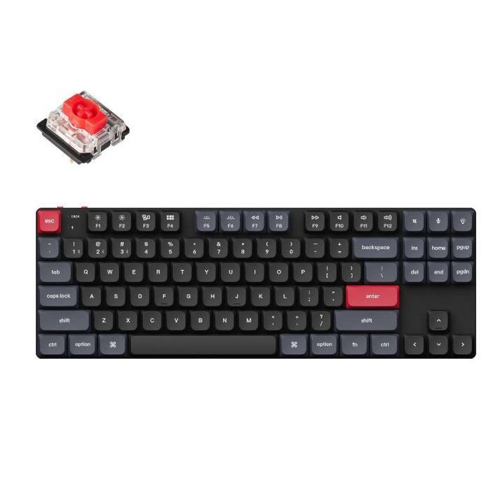 KEYC-K1P-H1 - Keychron K1P-H1, 80% layout 87 Keys, Red Switch, RGB, Hot-Swap, Low Profile Gateron, Mechanical Wireless Keyboard