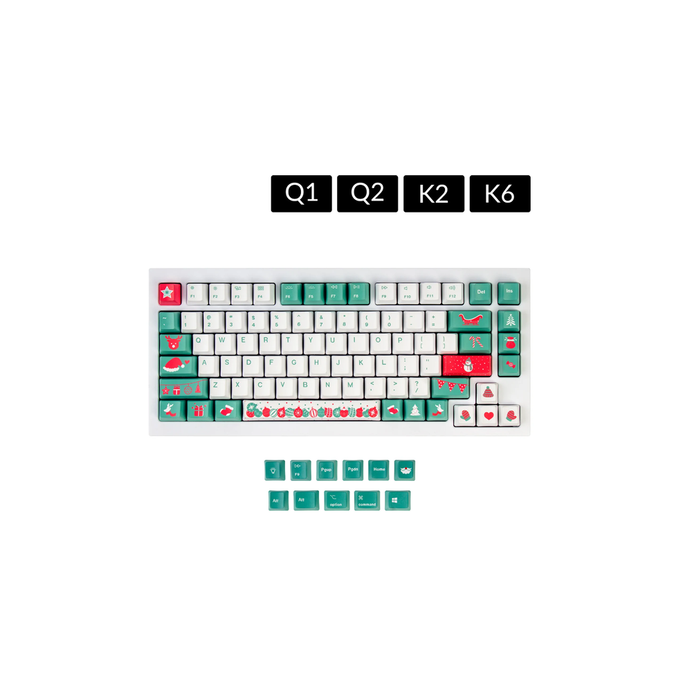 KEYC-JM-74 - Keychron Keycap Set Christmas Tree PBT Dye-Sub ANSI OEM US Q1 / Q2 / K2 / K6