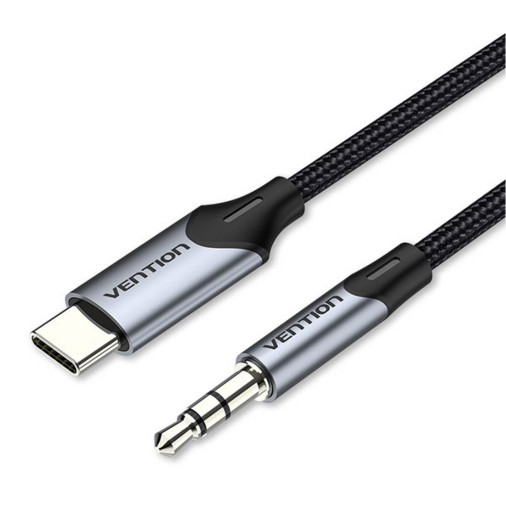 VEN-BGKHF - Vention USB-C Male to 3.5MM Male Cable 1M Gray Aluminium Alloy Type