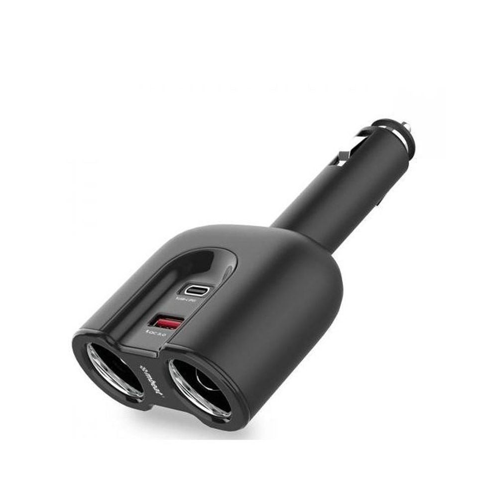 MB-CHGR-C28 - Gorilla Power Dual Port USB-C PD & QC3.0 Car Charger with Cigar Lighter Splitter