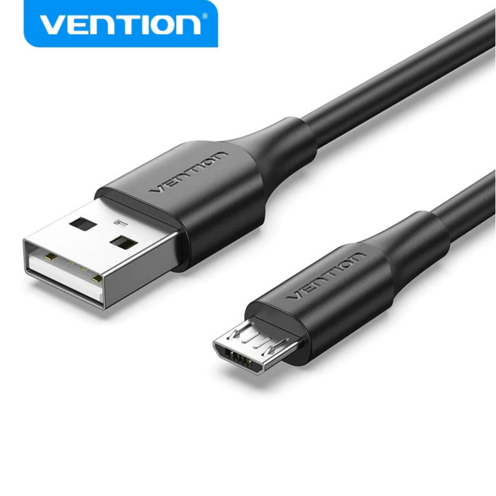 Vention USB 2.0 A male to Micro-B male black cable with connectors on both ends