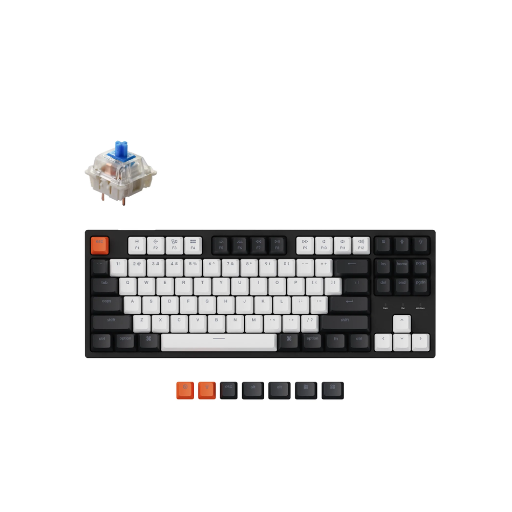 KEYC-C1-B2 - Keychron C1-B2, 80% TKL Layout 87 Keys, Blue Switch, RGB, Wired Mechanical Keyboard,