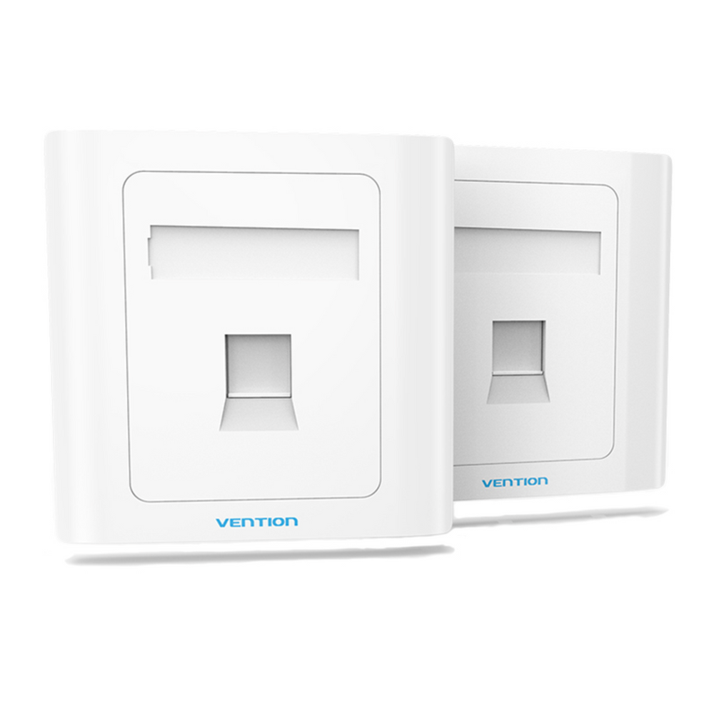 VEN-IFAW0 - Vention 1 Port keystone Jack Wall Plate White 86 Type