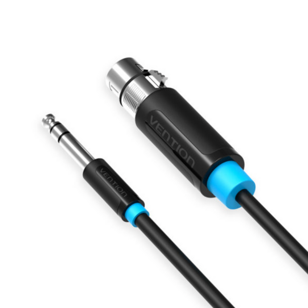 VEN-BBEBH - Vention 6.35mm TRS Male to XLR Female Audio Cable 2M Black