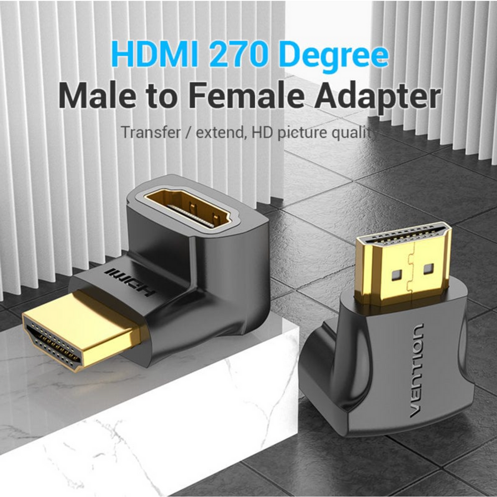 VEN-AINB0 - Vention HDMI 270 Degree Male to Female Adapter Black