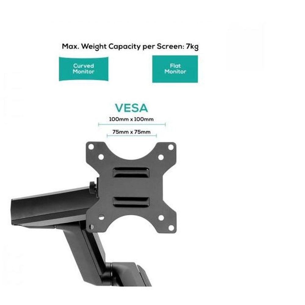 MB-ACA-MMA-TGC01K - Mbeat activiva ErgoLife Triple Monitor Screen Gas Spring Monitor Arm