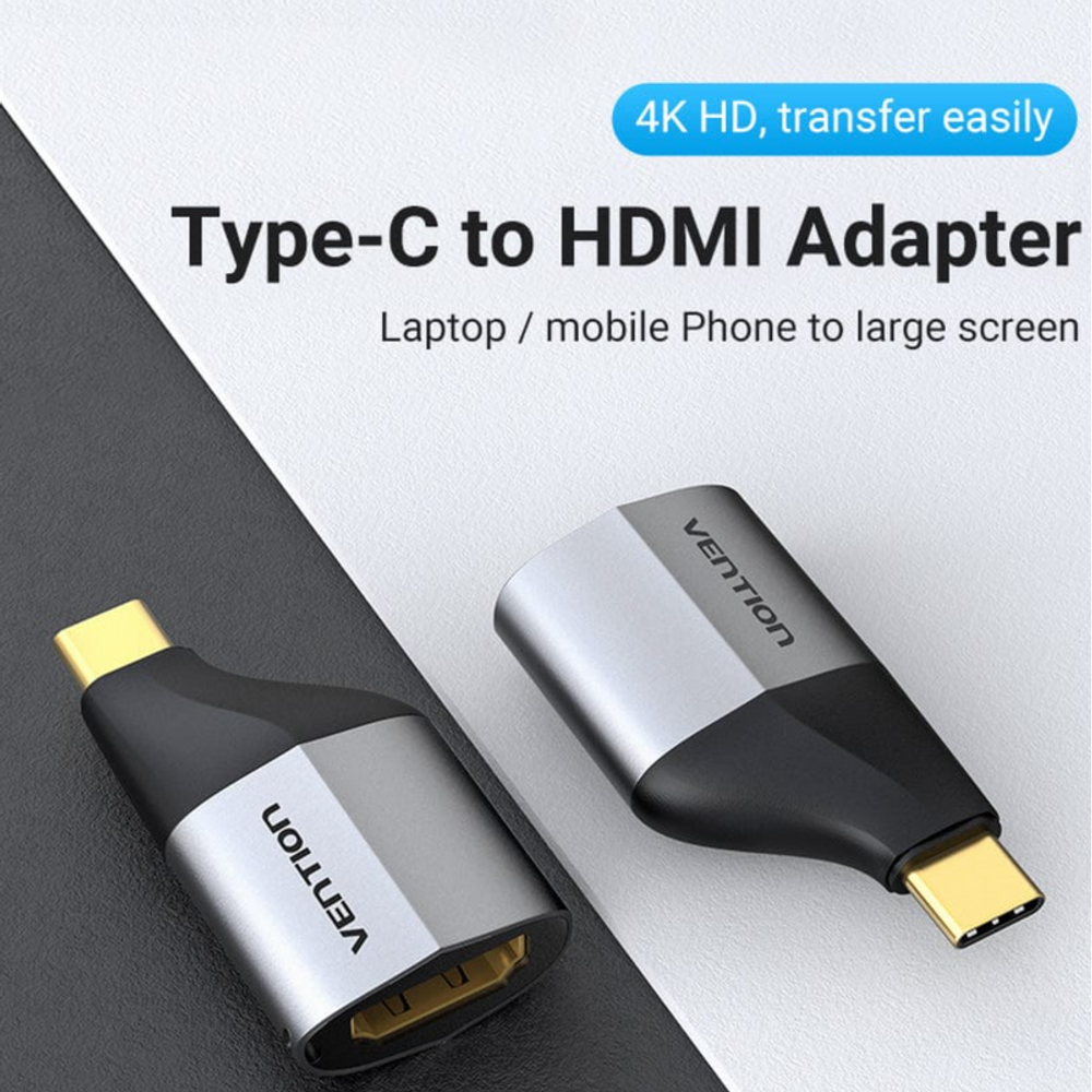 VEN-TCAH0 - Vention Type-C to HDMI Adapter Gray Alloy Type