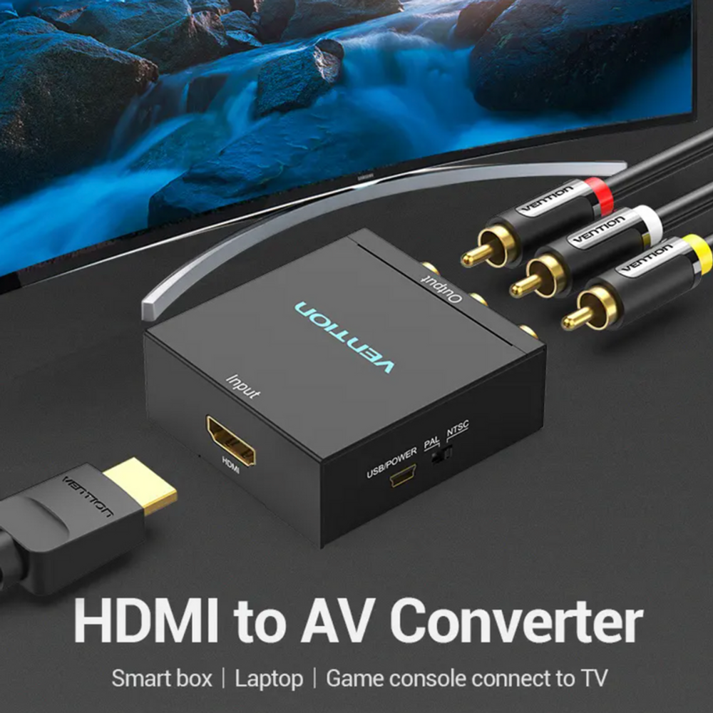 VEN-AEEB0 - Vention HDMI to RCA Converter Black Metal Type