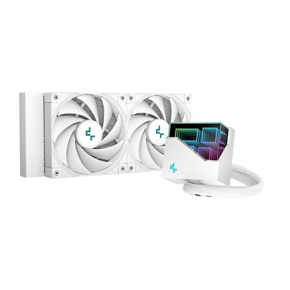 CFAN-DP-LT520WH - Deepcool LT520 Infinity Mirror 240mm AiO Water Cooling Kit White