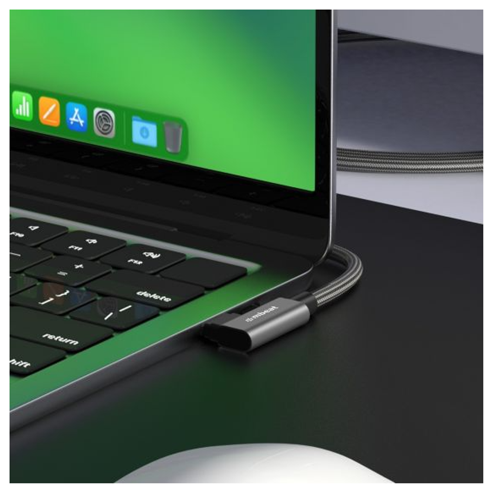 mbeat Tough Link 1.8m L-Shape USB 3.2 Gen2 USB-C Cable - Space Grey